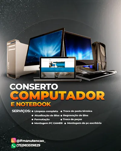 Computador e Notebook com defeito