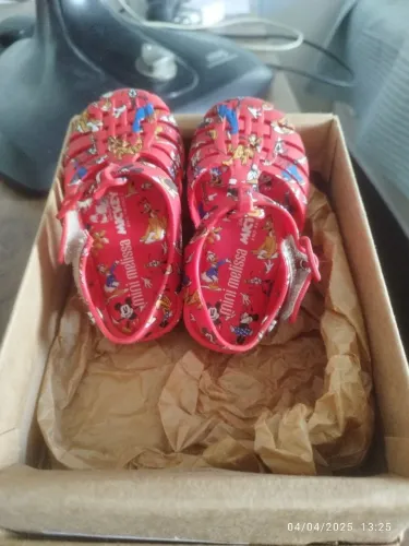 Sandálias Melissa Minnie Mouse Bebê - Vermelhas