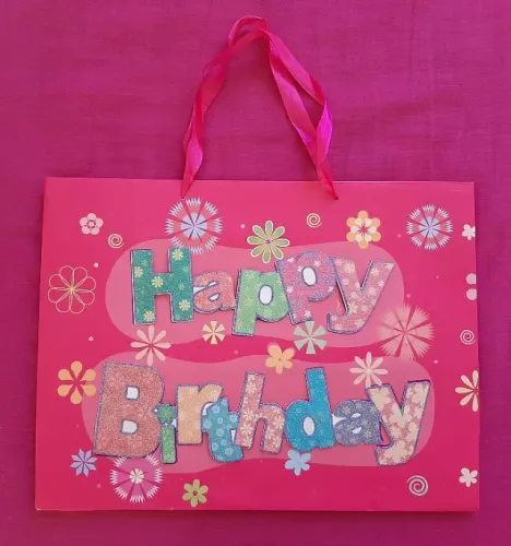 Sacola de papel Happy Birthday Feliz Aniversário