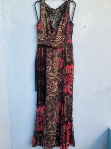Vestido Feminino de Festa com fenda na Perna, Tam M(Novo)