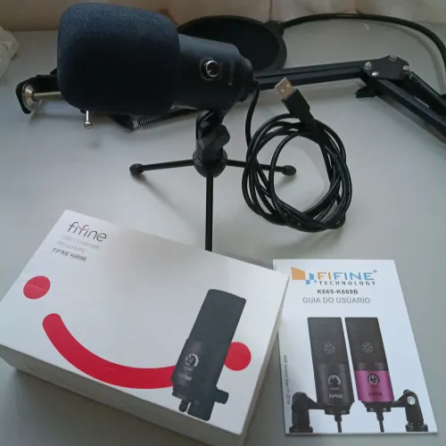 Microfone Fifine K669B Youtuber + acessórios 