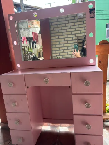 Penteadeira infantil rosa
