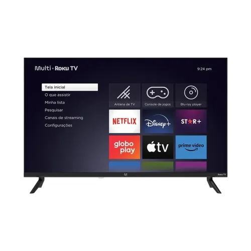 Smart TV 32 DLED Nova lacrada Multi Roku HD 3 HDMI 2 USB Imagem e som excelente