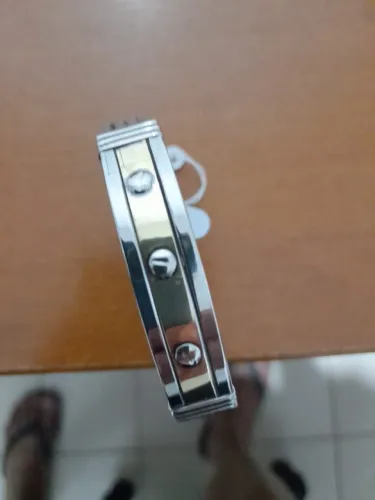 Bracelete Aço cirúrgico com ouro 18k-750