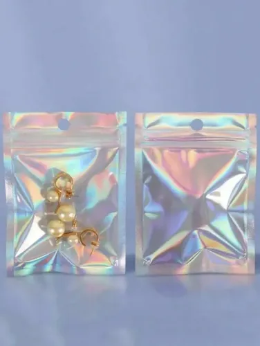 Embalagem Holográfica Ziplock 20x30cm Pacote com 100 unidades