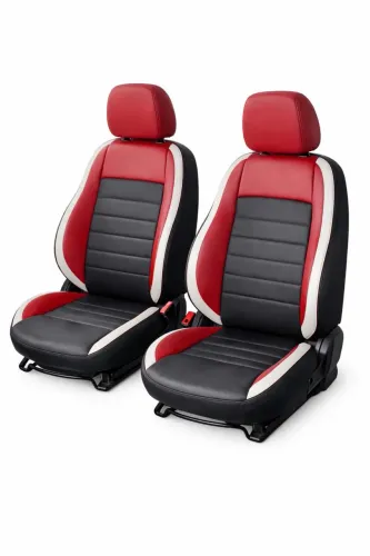 Bancos Volkswagen Fox / CrossFox / SpaceFox - Couro Preto com Vermelho
