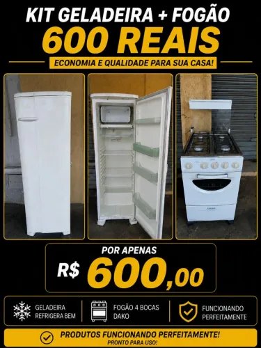 KIT FOGÃO E GELADEIRA