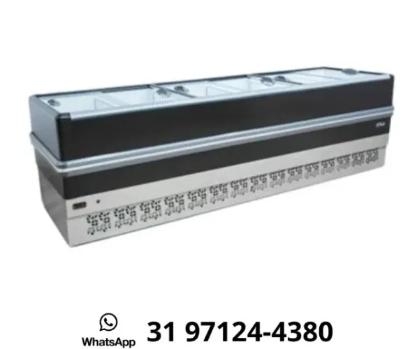 Ilha de Congelados 3M Vidro Reto Polar 220V