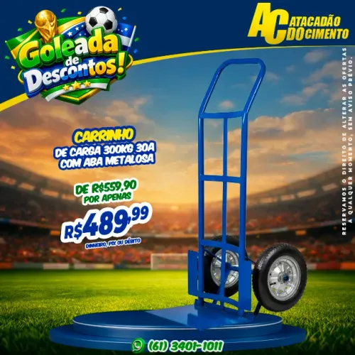 Carrinho de Carga 300kg 30A com Aba Metalosa