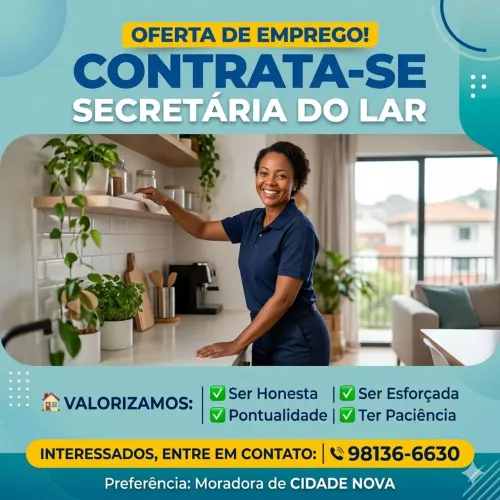 Procura se secretaria do lar