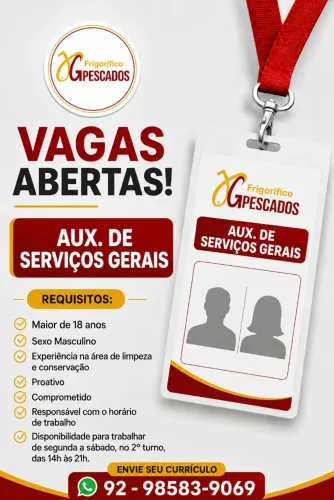 Vaga para servicos gerais