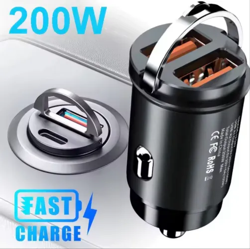 Tomada 12V Carregador Veicular Rápido - USB + USB-C