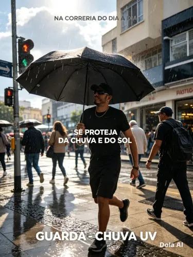 GUARDA CHUVA com proteção UV e resistente a vento