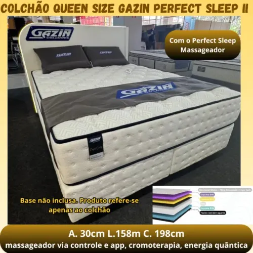 COLCHAO GAZIN MISTO QUEEN SIZE MASSAGEADOR PERFECT SLEEP II ALT300 COMP1980 LARG1580 COR23
