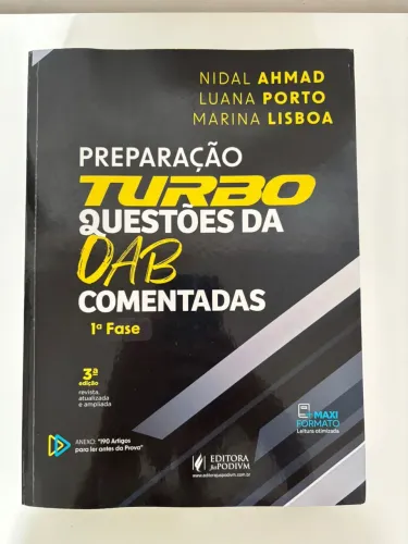 Vendo livro: Preparação Turbo - Questões da OAB Comentadas 1ª Fase - 3ª Edição (2026)