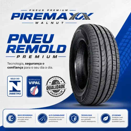 Pneu Piremaxx 185/65 R15 86R - remold premium - INMETRO/ borracha VIPAL