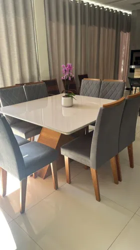 Mesa de jantar 8 cadeiras (1.30x1.30)