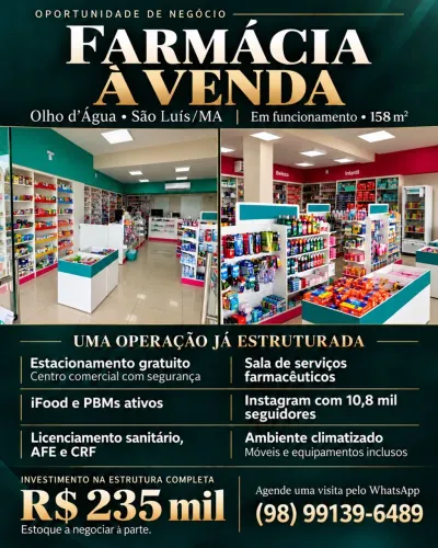 Farmácia completa a venda