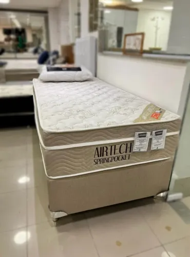 Cama Box Solteiro Ortobom Airtech Spring Pocket com Molas ensacadas - Entrega Imediata