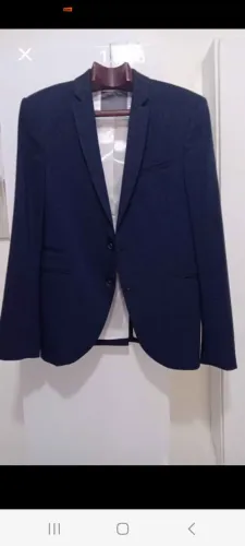 Paletó/calça  da ZARA MAN, usado estado de novo, azul marinho, slim, tam. 40.