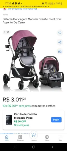 Carrinho de bebê evenflo Completo com base pra carro e beber conforto não entrego retirar 