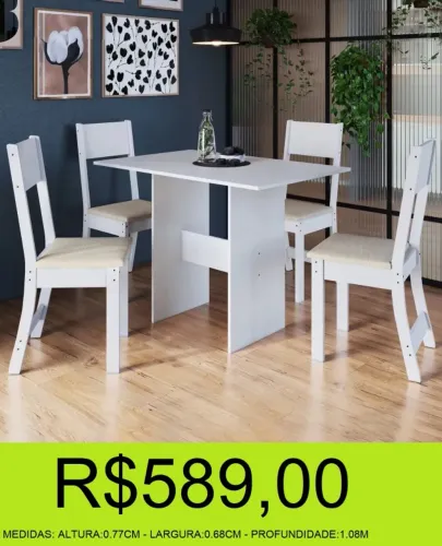 MESA - 4 CADEIRAS- COMPRE E RETIRE HOJE MESMO