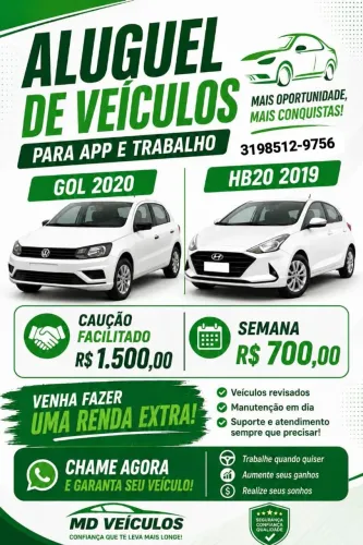 ALUGO VEICULO PARA APLICATIVO