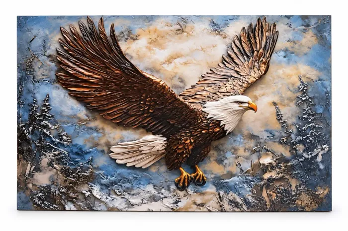 Quadro Decorativo Águia em Voo - 110x80 cm