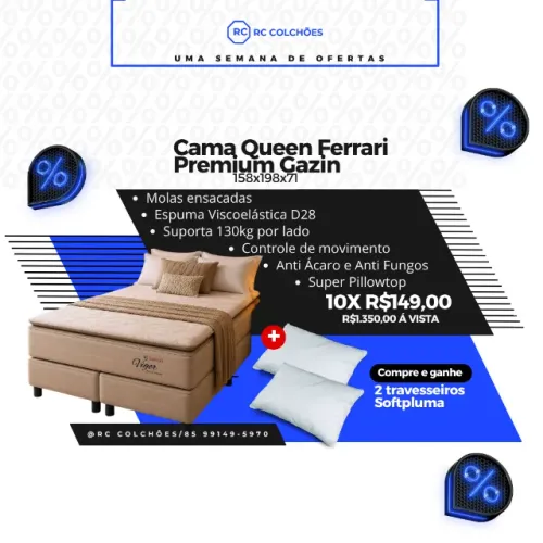 Cama Queen Gazin Ferrari PREMIUM