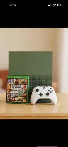 Xbox One S 1TB (Edição Especial Verde Militar) + GTA V + Controle Original com Hall Effect