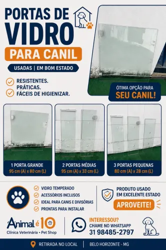Portas de vidro para canil