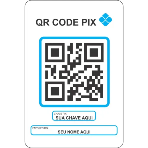 Cartão plastificado QR CODE PIX