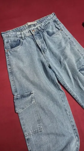 Calça jeans cargo 