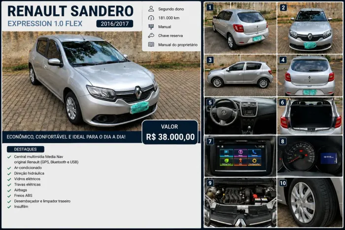 Renault Sandero Expression Hi-power 1.0 16V 5P 2017