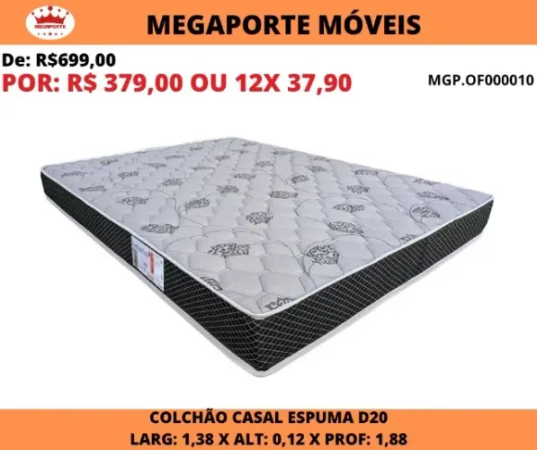 COLCHÃO DE CASAL ESPUMA D20