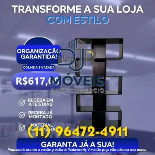 ESTANTE VAZADA S - MDF PRETO - NOVO - ENTREGA RÁPIDA