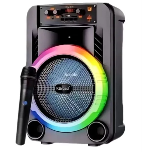 Super Caixa de som potente com microfone sem fio Bluetooth rádio pen-drive karaoke