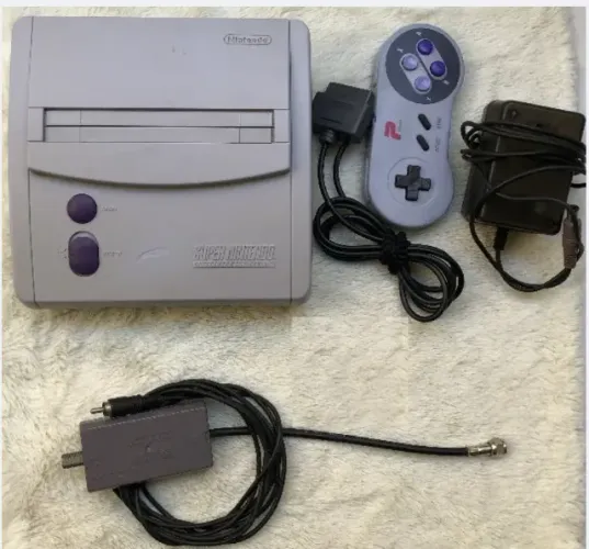 Super Nintendo Baby Com 1 Controle Uma Fonte 1Cabo Rf