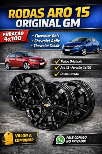 Jance aro 15 Furações: 4x100 (muito comum em GM/VW/Fiat Roda Original Gm Chevrolet Onix