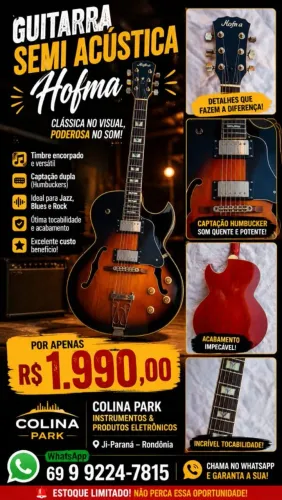 Guitarra Semi Acústica Hofma