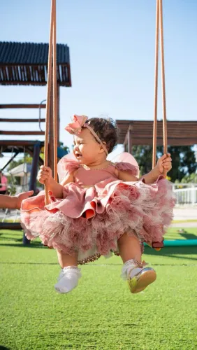 Vestido de aniversário de 1 ano luxuoso