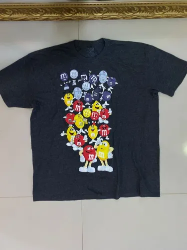 Camiseta importada original M&MS cinza escuro masculina Plus size GG manga curta homem