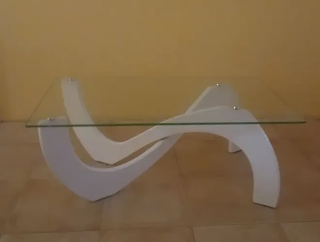 Mesa de centro  retangular branca 