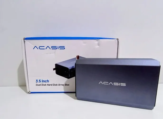 Case Hd Ssd Duplo Acasis 2.5/3.5 Sata Usb 3.0 Raid Alumínio