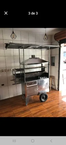 Carrinho de espetinho Inox