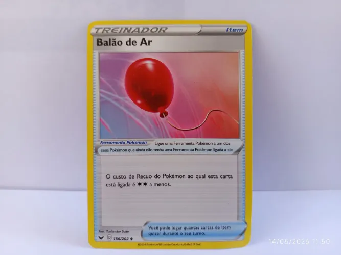 Carta treinador Pokemon Balão de Ar 156/202