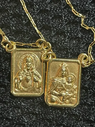 Escapulário em ouro 18k - 34cm - 2,5 gramas