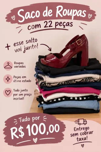 Sacola de roupas variadas umas q nunca usei outras q usei duas a 3x vai junto salto n38