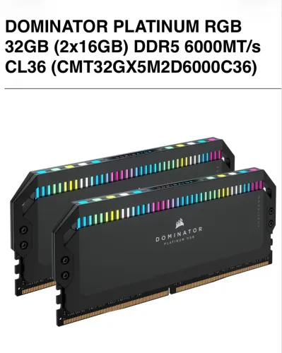 Corsair Dominator Platinum RGB Capellix 32gb 6000 MHz CL36 DDR5 (2x16gb) memória ram