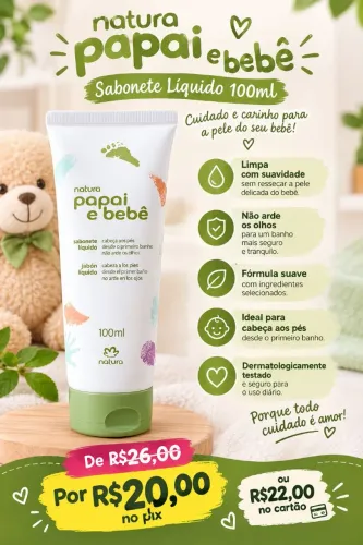 Sabonete líquido papai e bebê 100ml natura